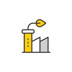 Eco Industry icon design with white background stock illustration