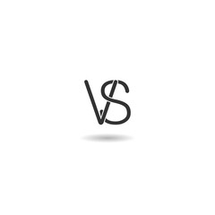 VS vs letters logo icon with shadow