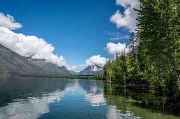 View of Lake McDonald Glacier National Park from a Boat