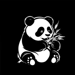 A delightful illustration of a panda munching on bamboo, sure to bring a smile to any animal lover's face. The intricate details and playful style make it a perfect addition to any art collection.