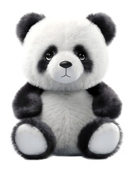 Stuffed Toy Panda Teddy Bear, Isolated Illustration, Generative AI