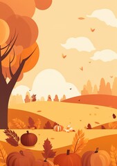 Vector illustration of thanksgiving invitation and greeting card, prints and posters.illustration - obrazy, fototapety, plakaty
