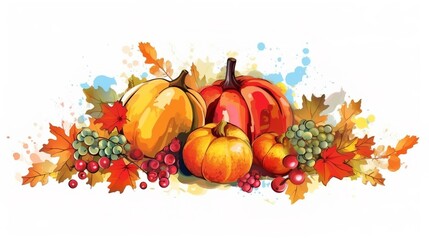 Vector illustration of thanksgiving invitation and greeting card, prints and posters.illustration