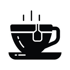 A hot tea cup vector icon design, hot beverage concept