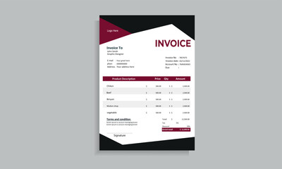 	
Customizable Invoice template design