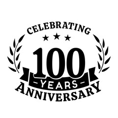 100th anniversary celebration design template. 100 years vector and illustration.