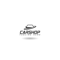 Car Shop Logo Template Design icon with shadow