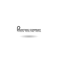 Painting company logo design template icon with shadow
