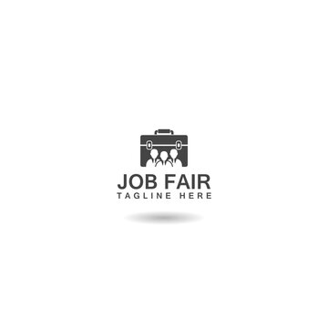Job fair logo icon with shadow
