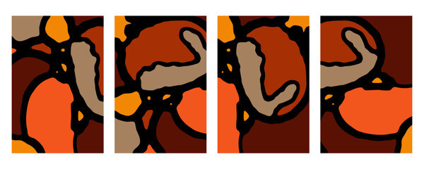 Fototapeta na wymiar Set of 4 abstract illustration for print, fabric pattern, for use in graphics.
