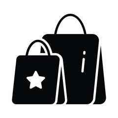 Trendy design of shopping bags for websites and apps,