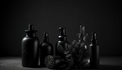 Obraz na płótnie Canvas Aromatherapy essential oil bottles, generative ai