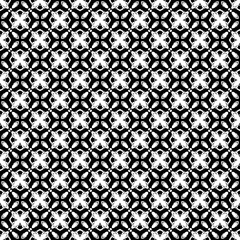 Black and white seamless pattern texture. Greyscale ornamental graphic design. Mosaic ornaments. Pattern template. Vector illustration. EPS10.