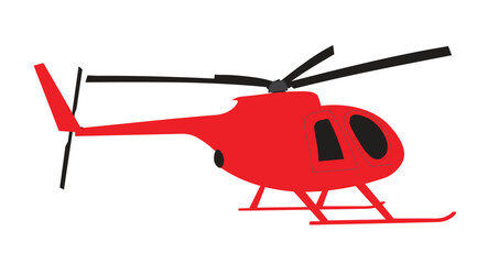 Fototapeta na wymiar Red Helicopter icon flying sketch flat sketch