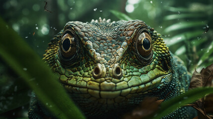 Fototapeta premium The intricate details and unique characteristics of the lizard. Generated AI
