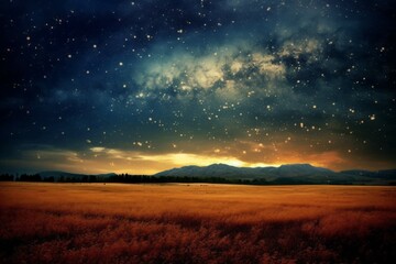Obraz na płótnie Canvas Beautiful night starry sky in August. AI generated, human enhanced