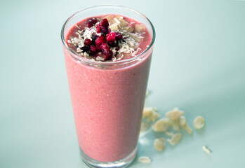 raspberry smoothie in a glass