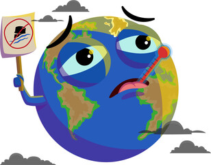 global warming earth cartoon 