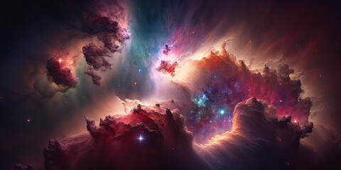 Colorful space galaxy cloud nebula. Stary night cosmos. Universe science astronomy. Supernova background wallpaper  © Fox Ave Designs