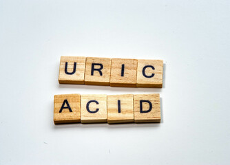 blocks with words uric acid