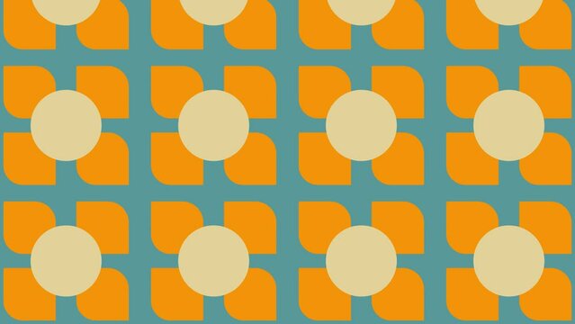 An abstract retro repeating pattern loop motion graphic background.