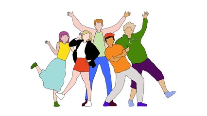 group of friend make enjoy together