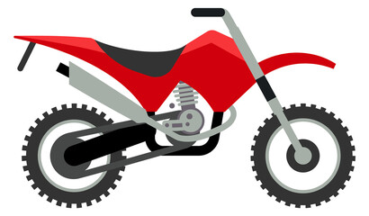 Sport motorbike icon. Cartoon color motorcycle side view
