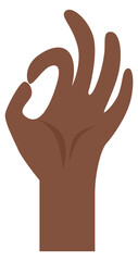 Okay black hand gesture. Approve positive sign