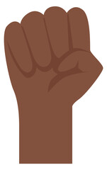 Black fist gesture. Uprising symbol. Power sign
