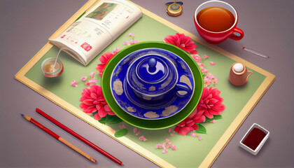 Obraz premium Generative AI a cup of tea