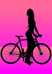 Fototapeta na wymiar bici, figura, mujer