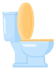 Toilet seat cartoon icon. Bathroom ceramic bowl