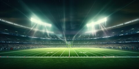 AI Generated. AI Generative. American football rugby arena stadium competition tournament. Fit game sport inspirational vibe. Graphic Art