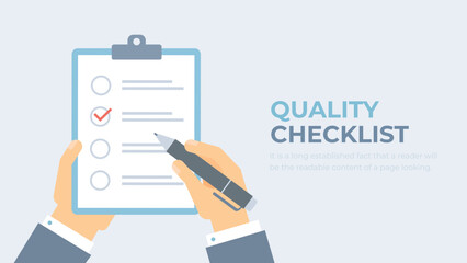 Quality checklist vector, health screening.