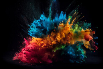 Fototapeta na wymiar Creative powder splash of color. Ai generated