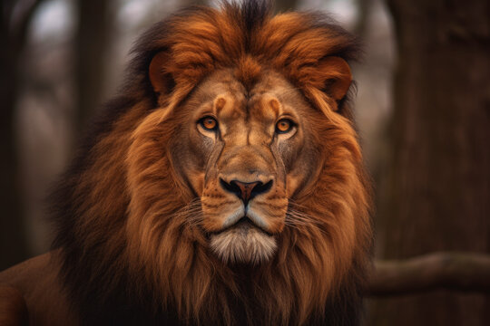 Male Lion in all of his glory. Generative AI