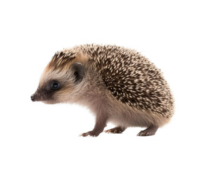 a cute Hedgehog, with a happy disposition, healthy-looking, best friend, Pet-themed, cutout, isolated, photorealistic illustrations in a PNG. Generative AI