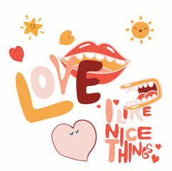 card, vector graphic design for t-shirt, print, pattern, illustration with slogan