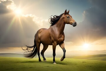 Fototapeta na wymiar beautiful horse generative by ai 