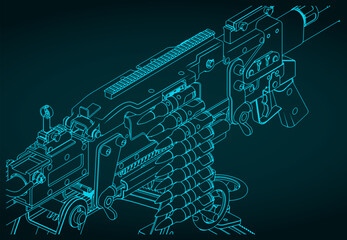 Heavy machine gun close-up illustration