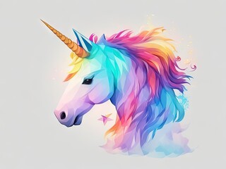 Obraz na płótnie Canvas detailed illustration face unicorn on a white background. ai generative