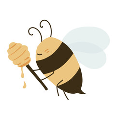 Cute honey bee Illustration, bumble bee clipart 