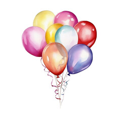 balloons isolated on white, balloons watercolor