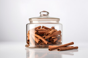 Cinnamon sticks isolated on white - - Generative with AI technology