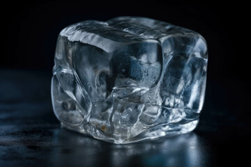 A close up of a ice cube. Generative AI