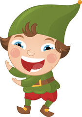 cartoon scene with colorful happy cheerful dwarf isolated illustration for children