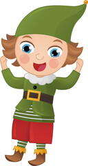 cartoon scene with colorful happy cheerful dwarf isolated illustration for children