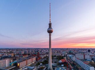 Fototapeta premium Berlin city center at sunset, Germany