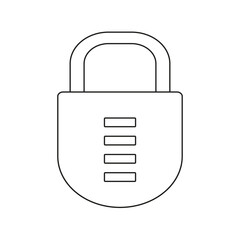 The silhouette of a padlock, good protection for the house on a white background.