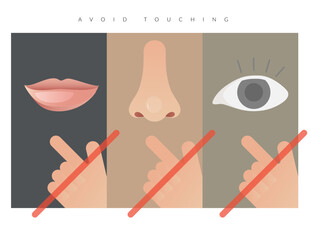 Avoid Touching Eye Nose and Mouth - Illustration